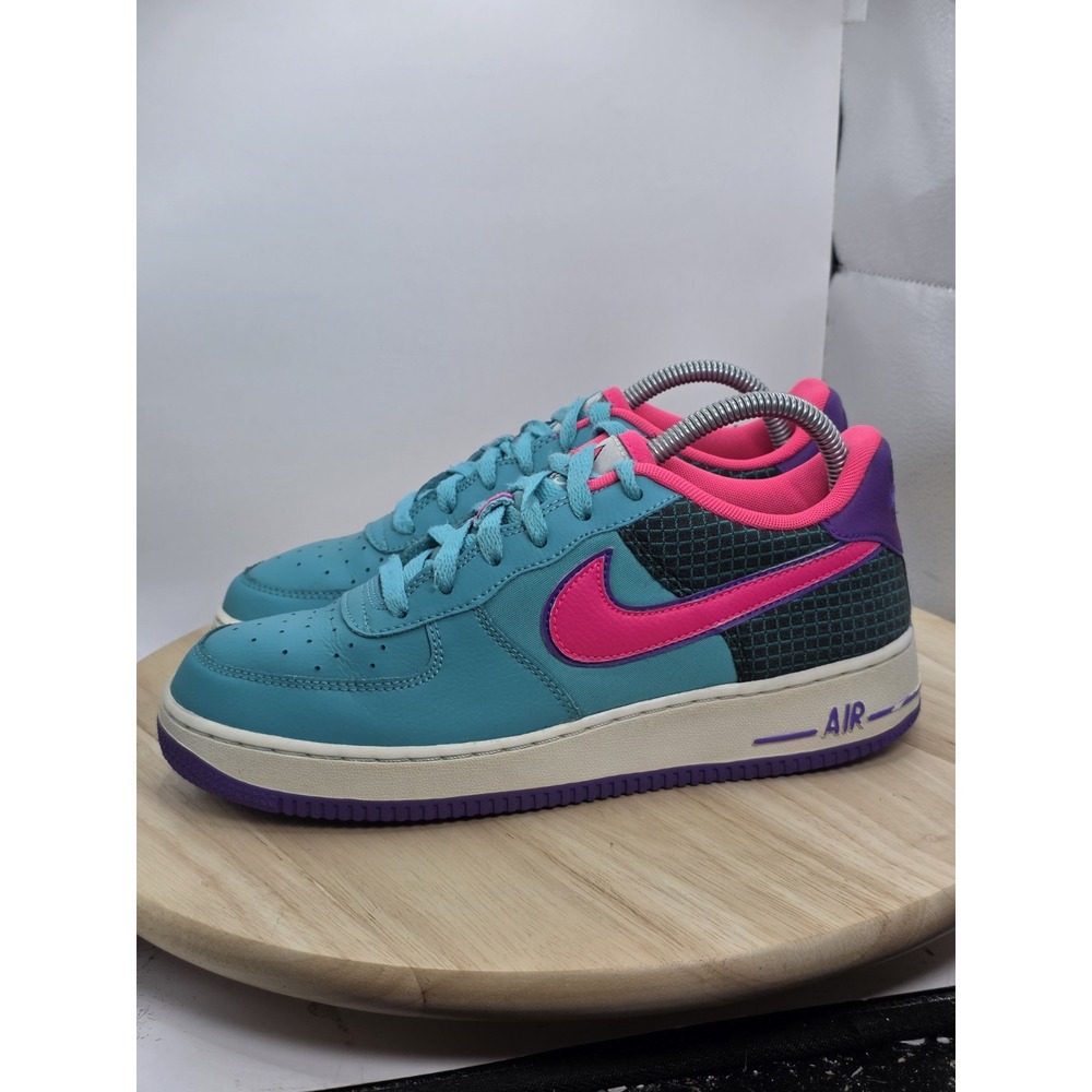 Womens Size 8.5 - NIKE AIR FORCE 1 Now Cabana - Hyper Green/ Pink Sneakers GS 7Y